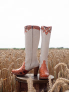 Sendra retro boots orange white